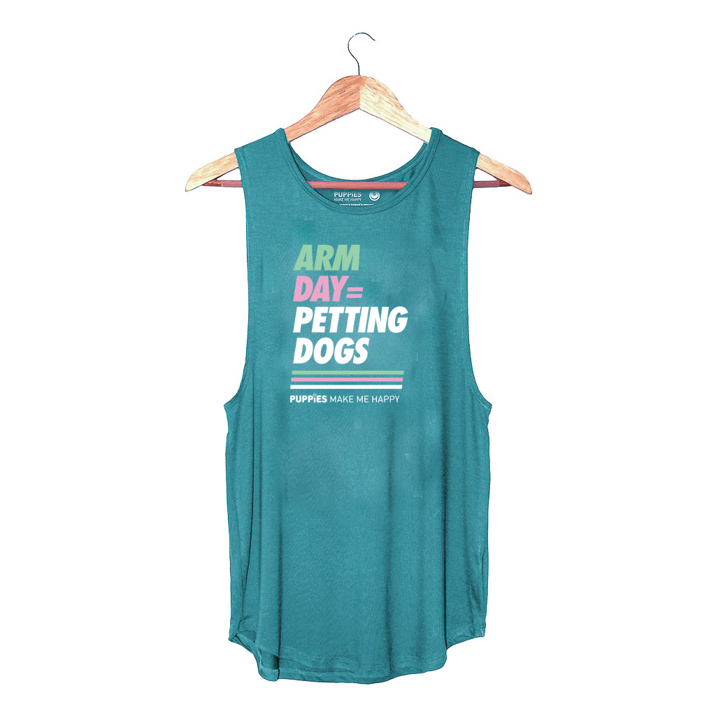 Arm Day = Petting Dogs Sleeveless Tank | Last Call | Dog Mom Fitness Gift | Made in USA