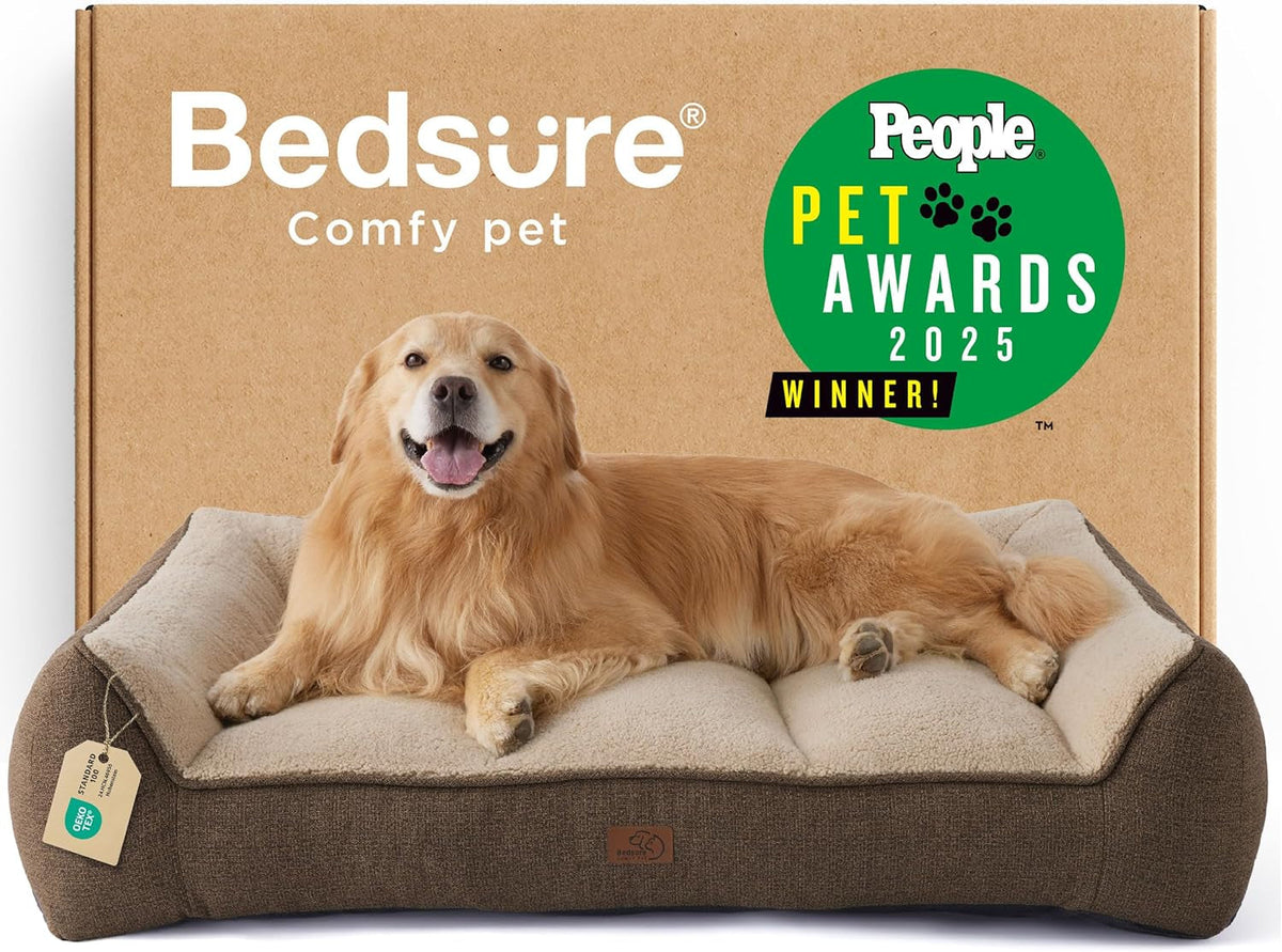 Bedsure Supportmax Orthopedic Dog Bed β Extra-Thick Bolster Sofa