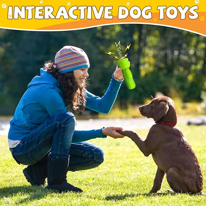 Rubber Squeaky Dog Toothbrush Chew Toy – Teeth Cleaning, Puppy-Safe