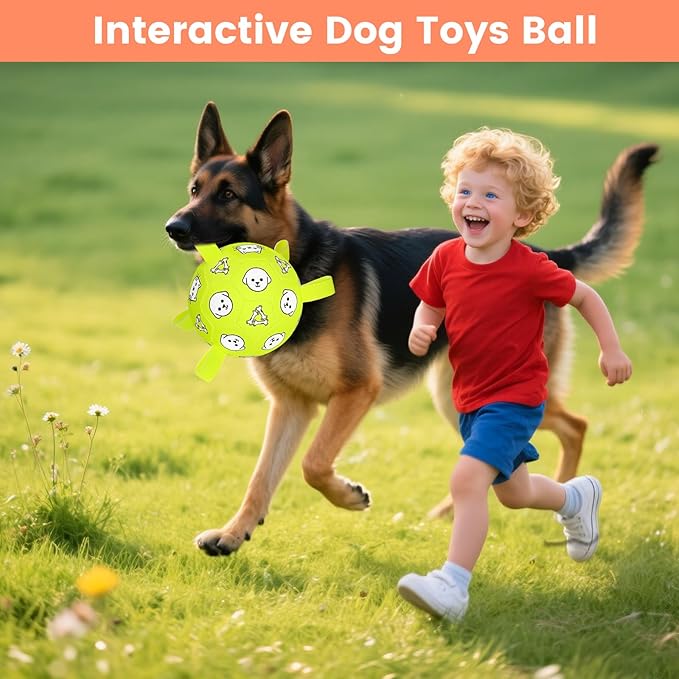 Durable Dog Soccer Ball with Straps – 6" Interactive Fetch & Tug Toy for Small & Medium Dogs