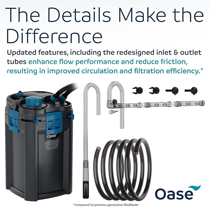 OASE BioMaster 2 Thermo 850 Canister Filter for Aquariums – External Aquarium Filter with Built-in Heater – EasyClean Pre-Filter, Quiet Operation – Freshwater & Saltwater, Up to 225 Gallons