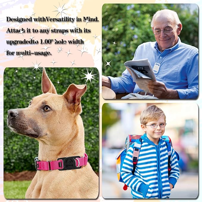 2 Pack Waterproof AirTag Dog Collar Holder Compatible with Apple AirTag, Silicone Hidden Loop Holder for Airtag Tracker, Anti-Lost Dog Collar Air Tag Accessories(Light,Dark Green)