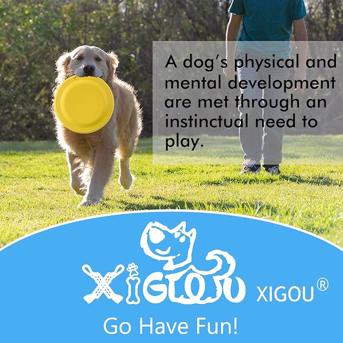 Rubber Flying Disc Dog Toy – 9.25" Puncture-Resistant Fetch Disc for Large Dogs