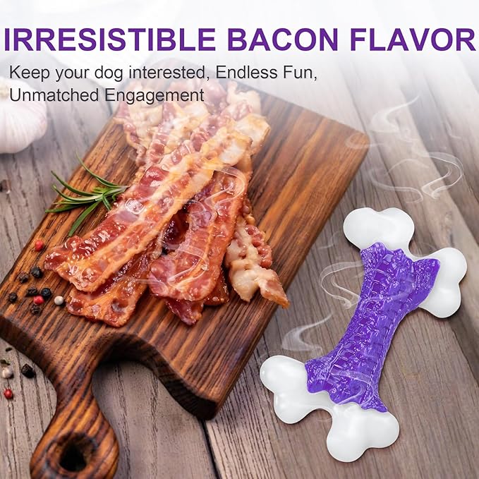 Tough Dog Toys (2 Pack), Dog Toys for Aggressive Chewers Breed, Aggressive Chew Toys for Large Dogs, Bone Chew Toy for Large Extreme Toys Indestructible