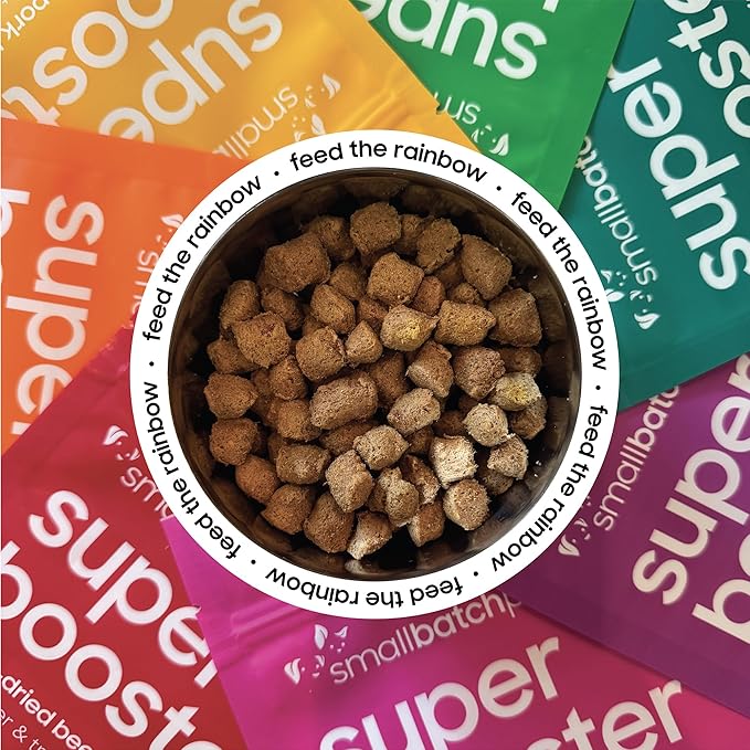 Smallbatch Freeze Dried Dog Treats, Superfood Food Topper Chicken Bites for Dogs & Cats, Probiotics, Organic Ingredients, High Protein, Grain Free Healthy Treat Food Topper, Made in the USA, 18 oz Bag