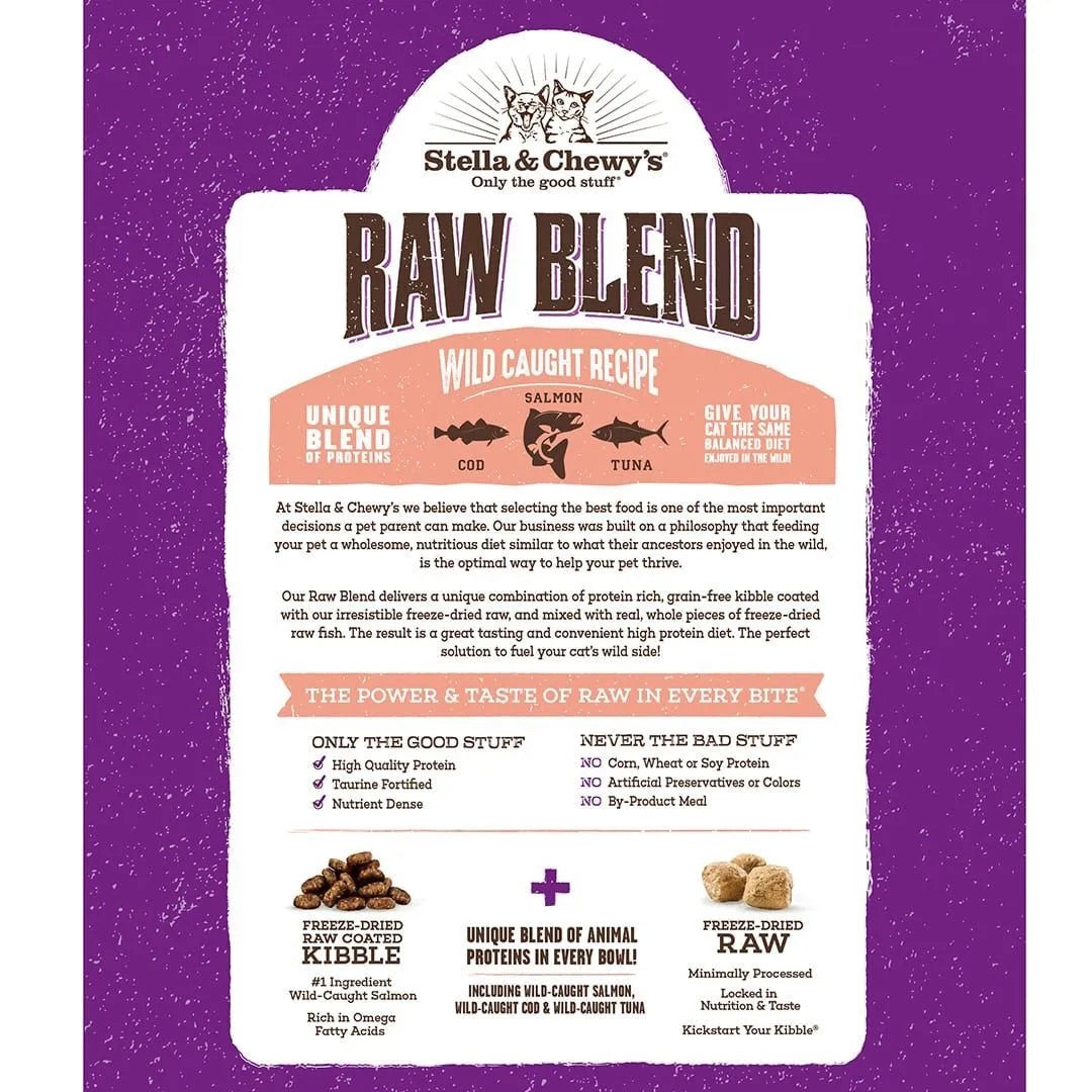 Stella & Chewy's Raw Blend Wild Caught Salmon Cat Food (2.5lbs)