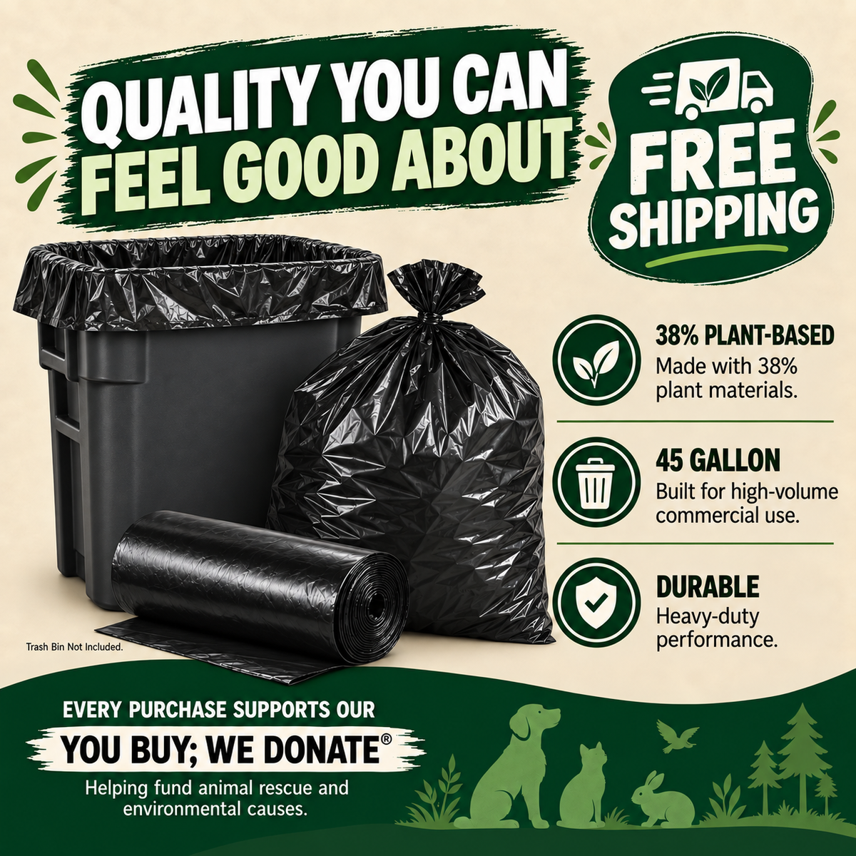 38% Plants - 45 Gallon Trash Can Liners ($$)