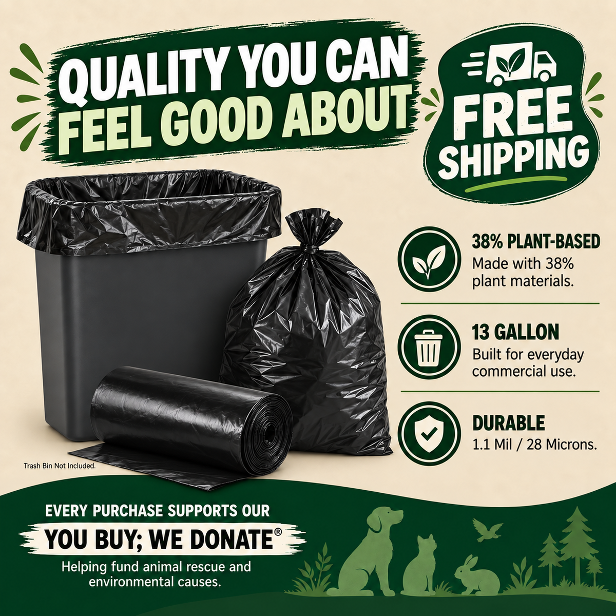 38% Plants - 13 Gallon Trash Can Liners ($$)