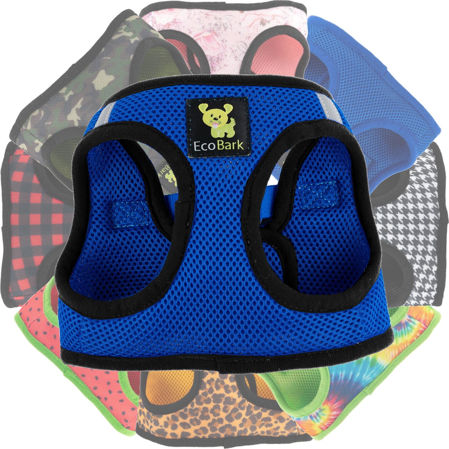 EcoBark Step In Dog Harness - XXXS to Medium Breeds- Reflective Soft Mesh Harness for Teacup, Small Dogs and Puppies / Royal Blue