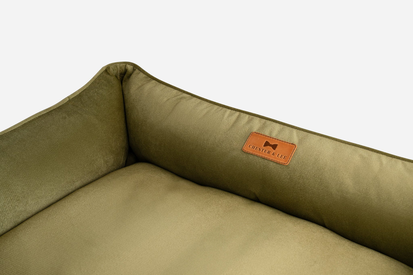 Vibrant Velvet Sleeper Dog Bed Olive