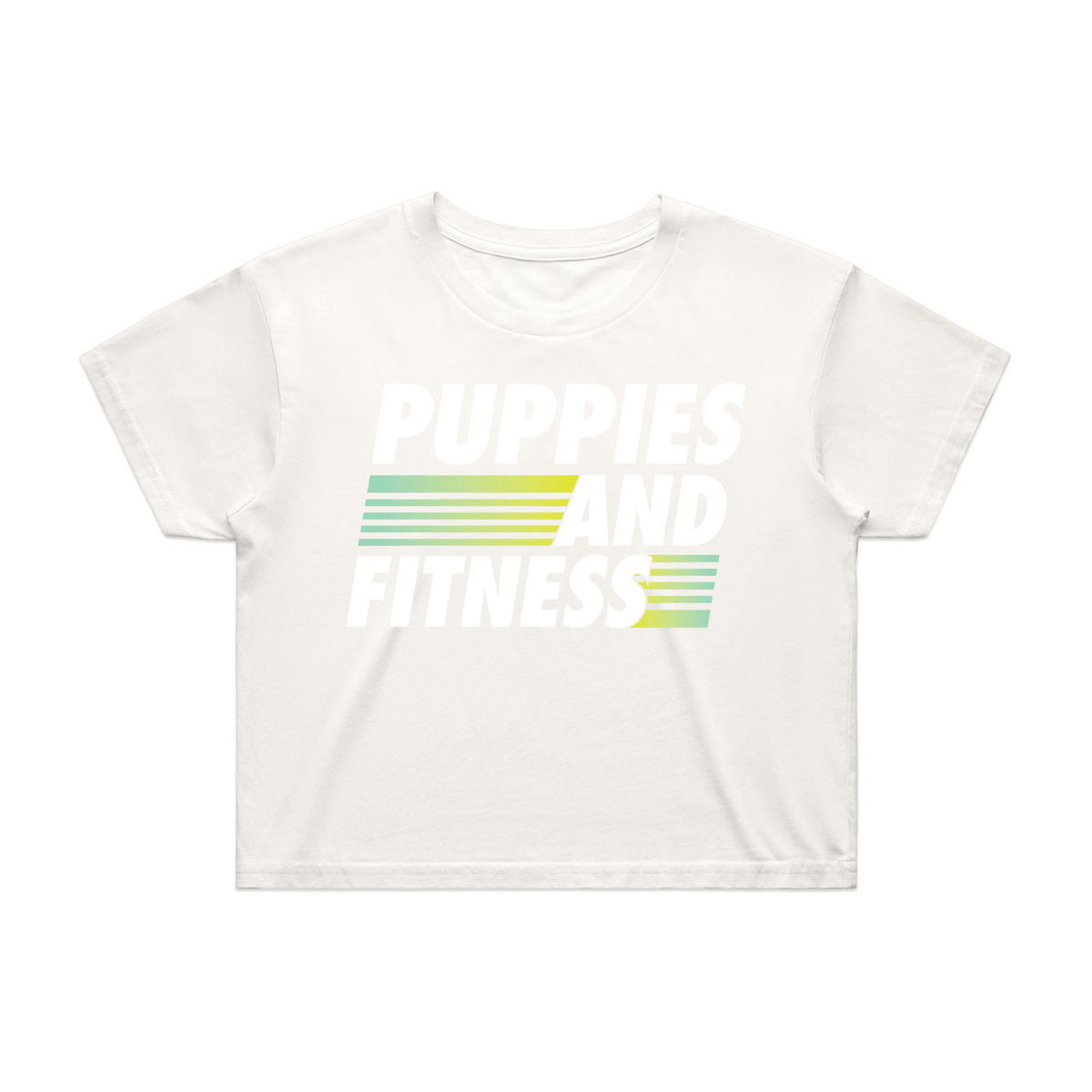 Puppies Fitness Club Logo Crop Tee | Gift for Active Dog Moms | Made in USA