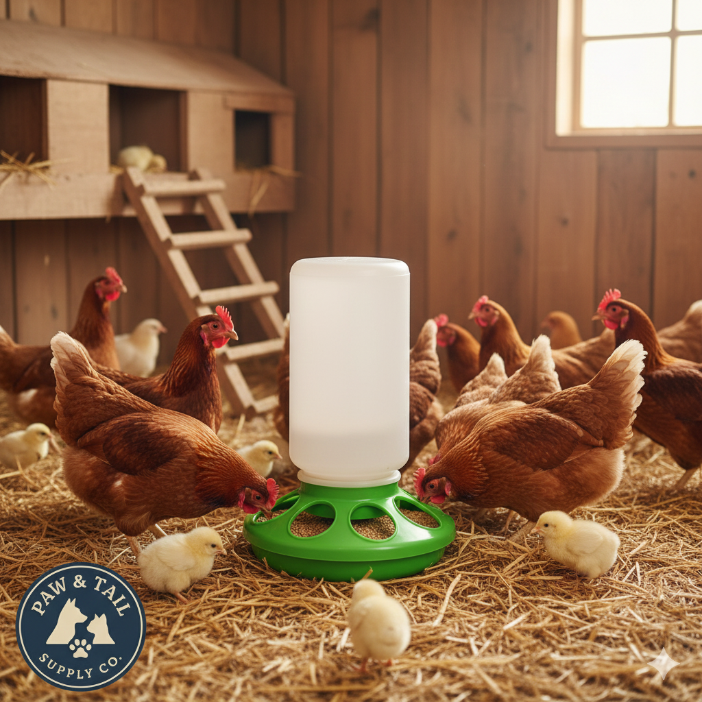 Little Giant Poultry Chicken 1 QT Plastic Feeder Set / Water Set/ Replacement