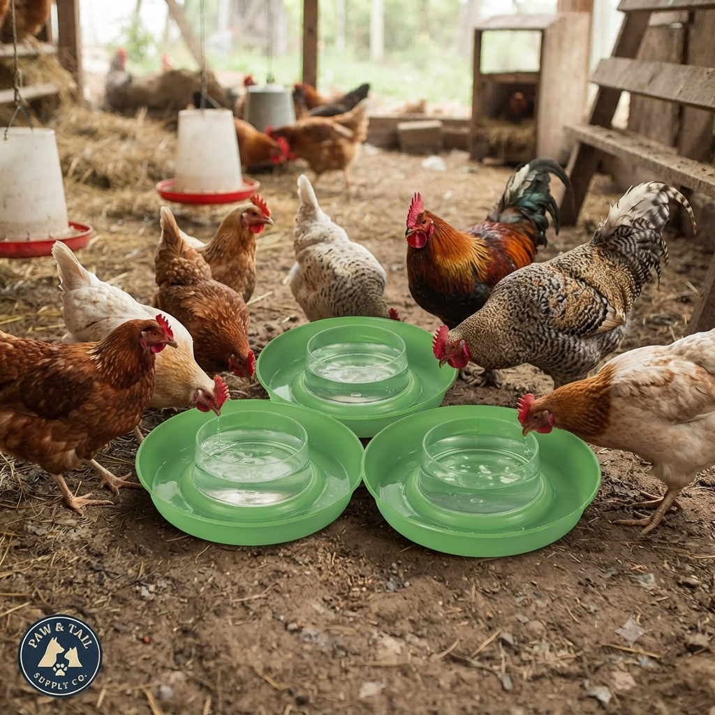 Little Giant Screw-On Poultry Waterer Bases 1qt Green 3PCK