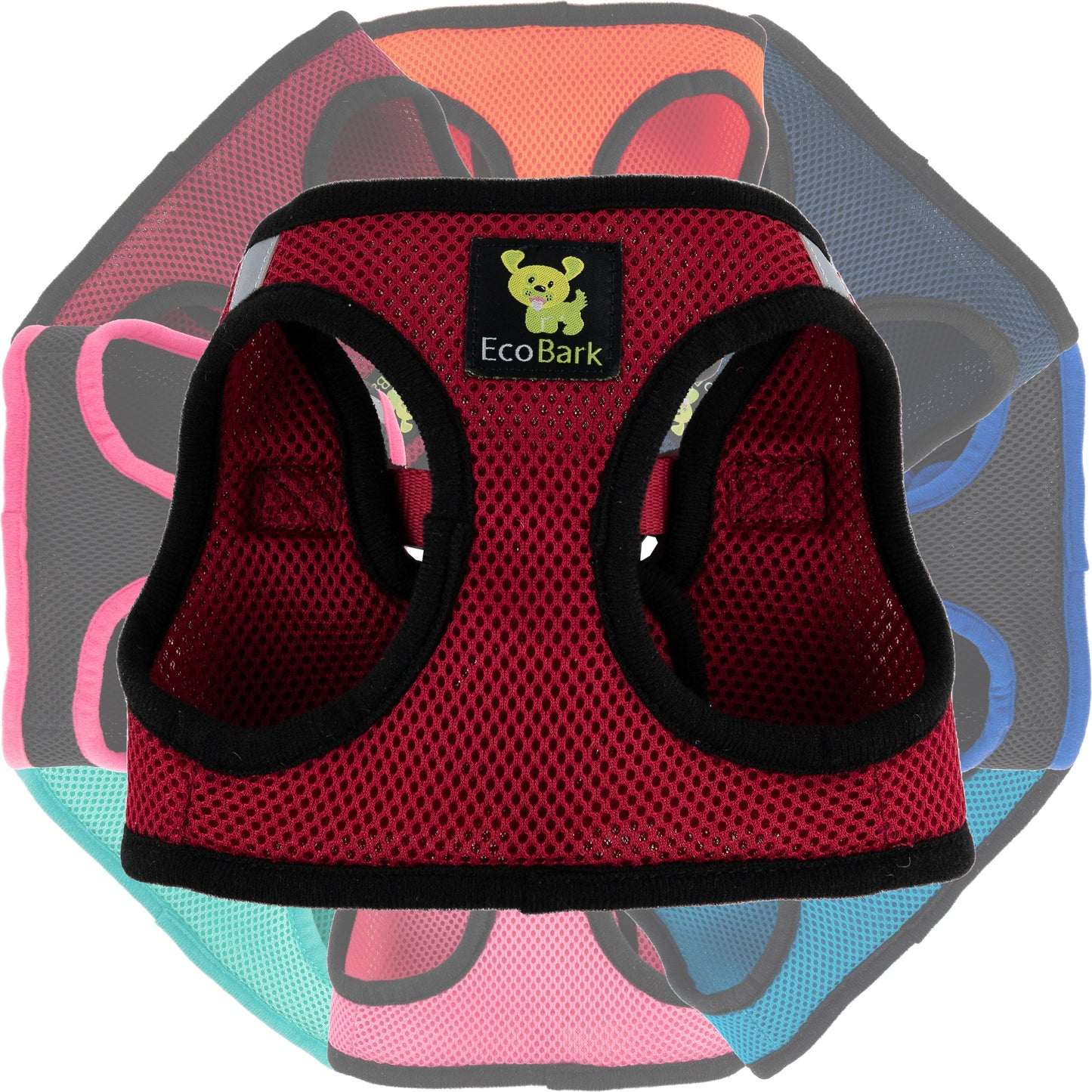 EcoBark Step In Dog Harness - XXXS to Medium Breeds- Reflective Soft Mesh Harness for Teacup, Small Dogs and Puppies / Burgundy