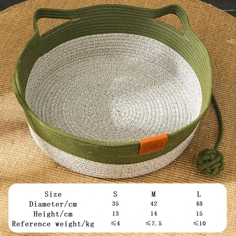 Handwoven Rattan Cat Bed β Cozy, Scratch-Resistant & Washable