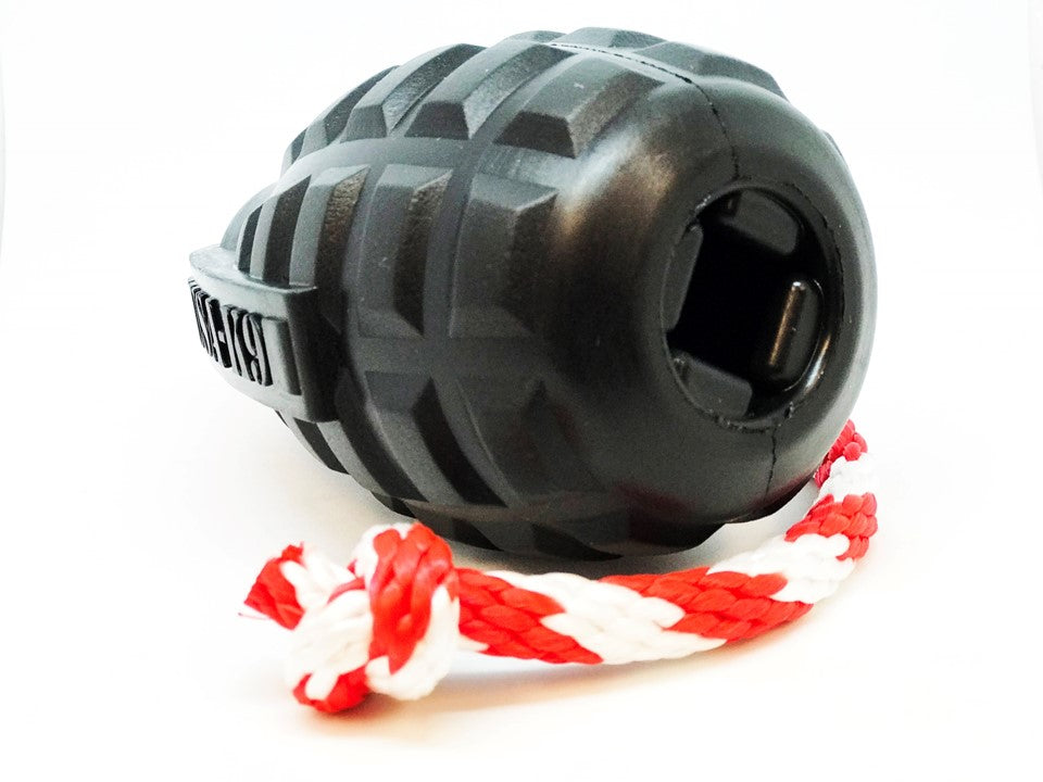 USA-K9 Magnum Grenade - Black Magnum Rubber Chew Toy for Extreme Chewers | USA Made