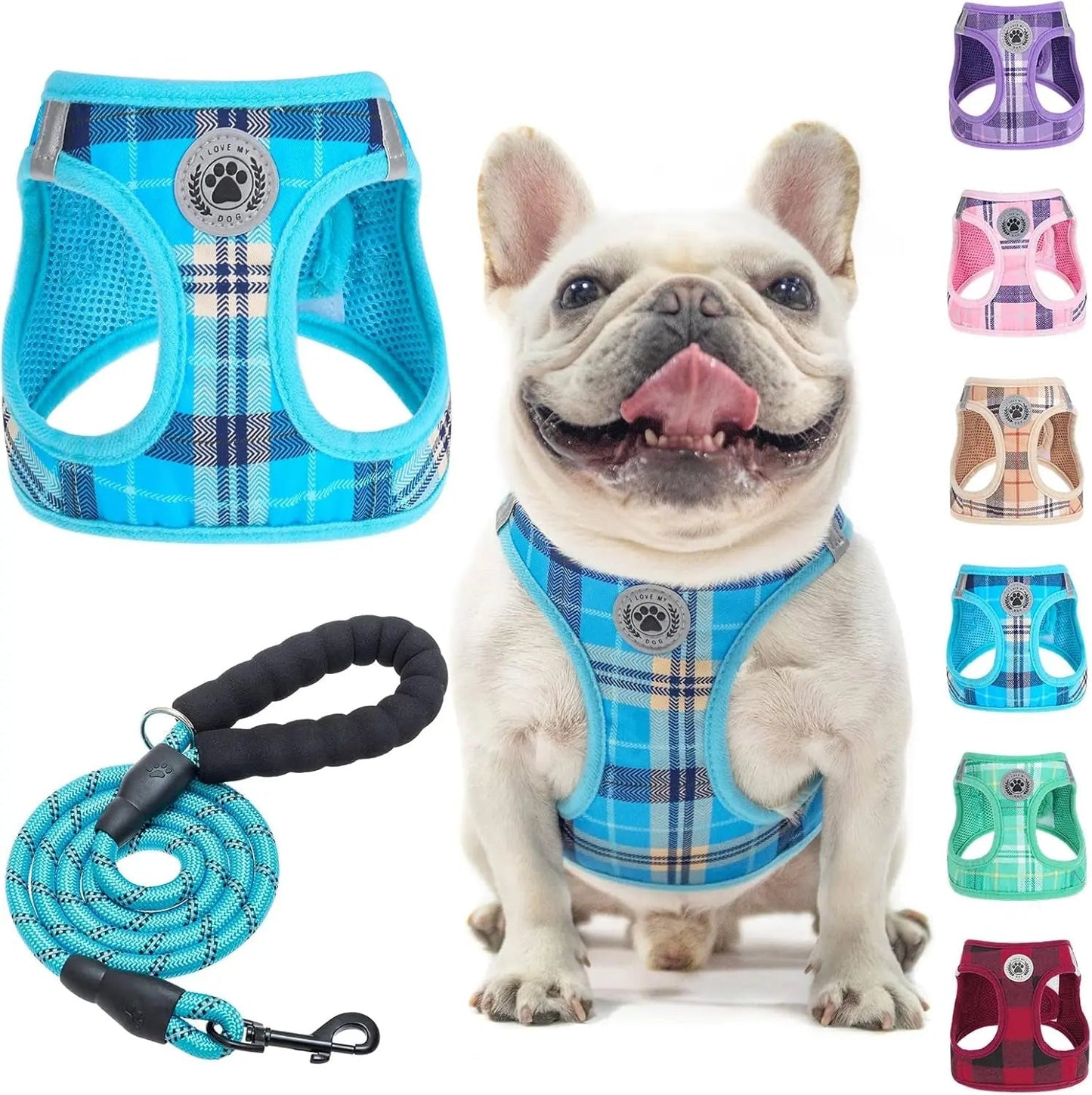 Step-In Dog Harness & Leash Set in Various Patterns β Reflective No Pull (XS- XL)