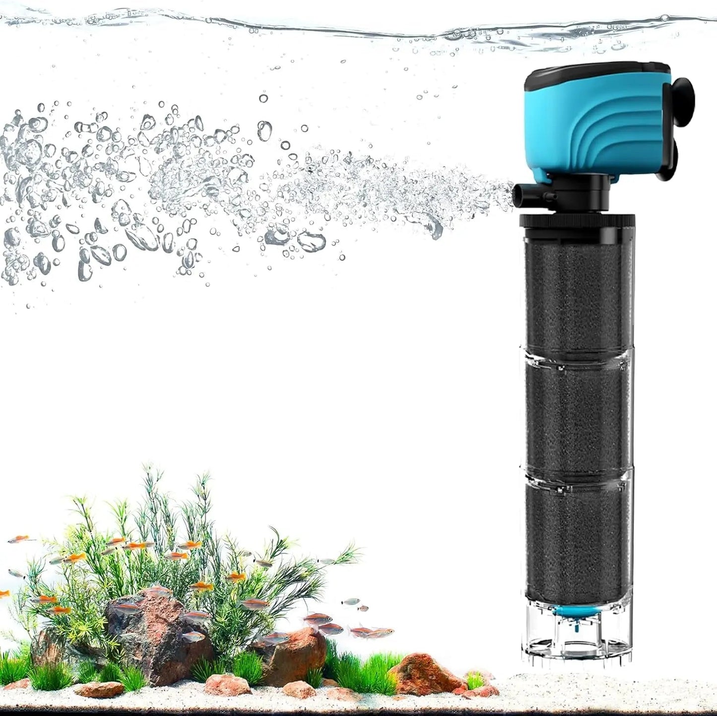 Submersible Aquarium Filter 450 GPH for 50–300 Gallon Fish & Turtle Tanks
