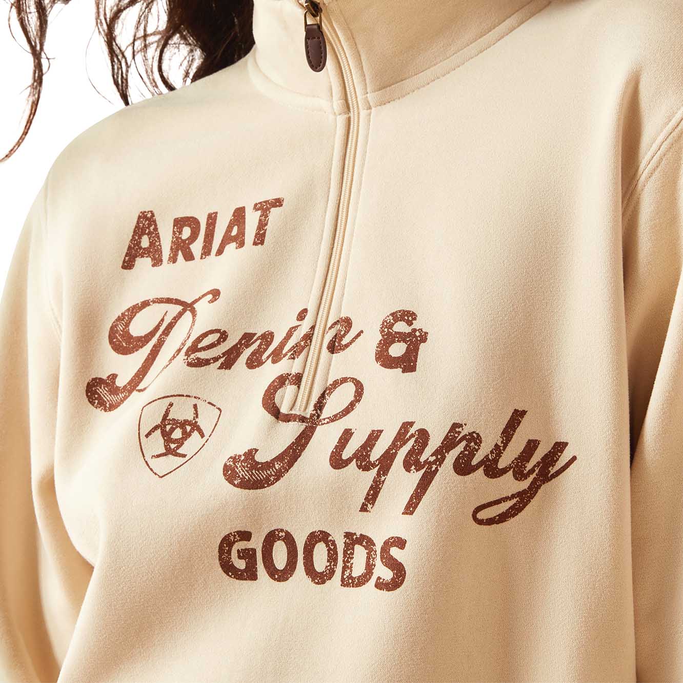 Ariat Women's "Denim & Supply" 1/2 Zip Sweatshirt β Midweight Fleece Casual Pullover