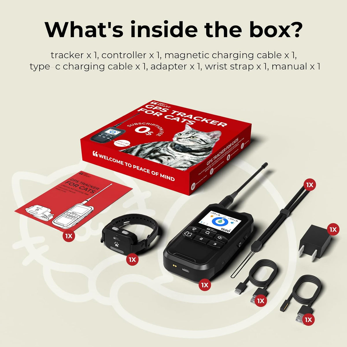 Cat GPS Tracker – No Subscription, 1,500-Ft Off-Grid Range