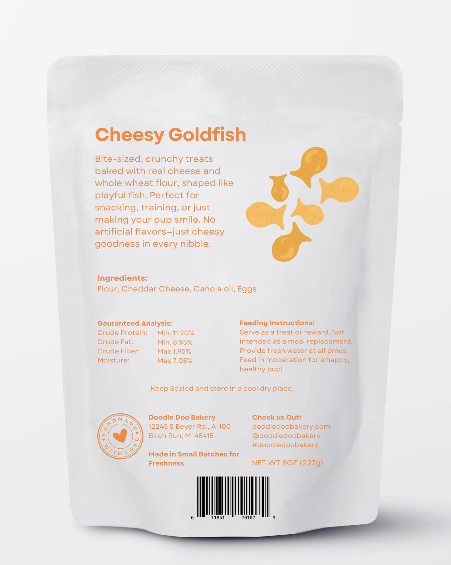 Homemade Dog Treats - Cheesy Goldfish 1/2lb š¶