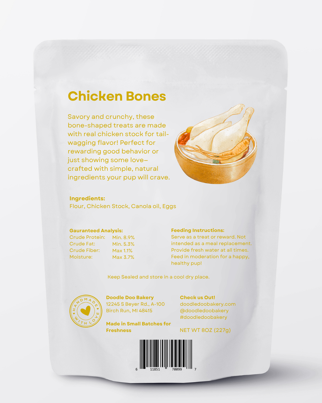 🍗Homemade Dog Treats - Chicken Treat 1/2lb