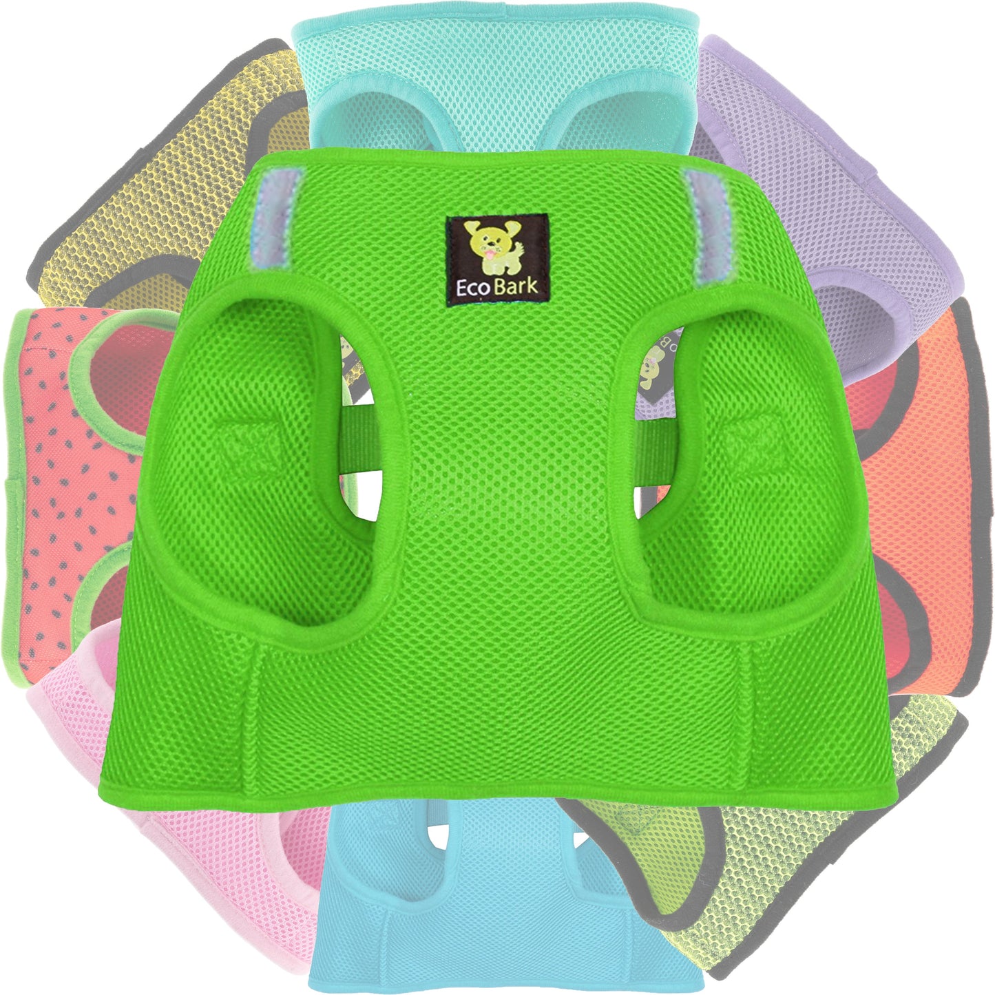 EcoBark Lime Green Step In Dog Harness - Reflective Soft Mesh Harness for Teacup, Small Dogs and Puppies