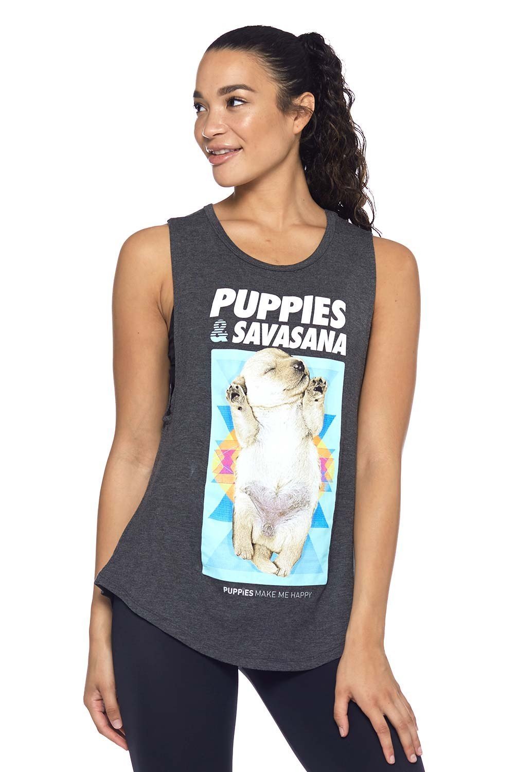 Puppies & Savasana Women's Sleeveless Tank | Gift for Dog Moms | Made in USA