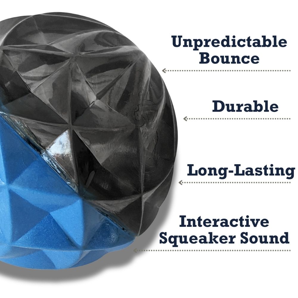 Country Living Geometric Textured Ball Dog Chew Toy, Interactive Rubber Toy for Mental Stimulation ā Large