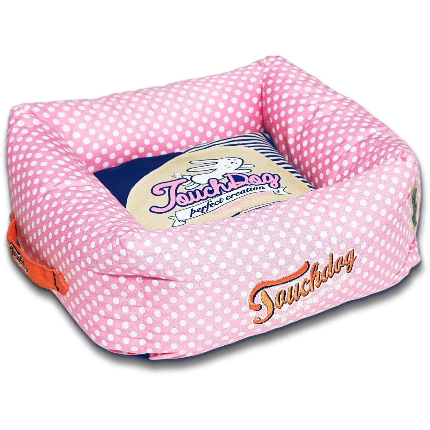 Touchdog ® 'Polka-Striped' Designer Premium Squared Dog Bed