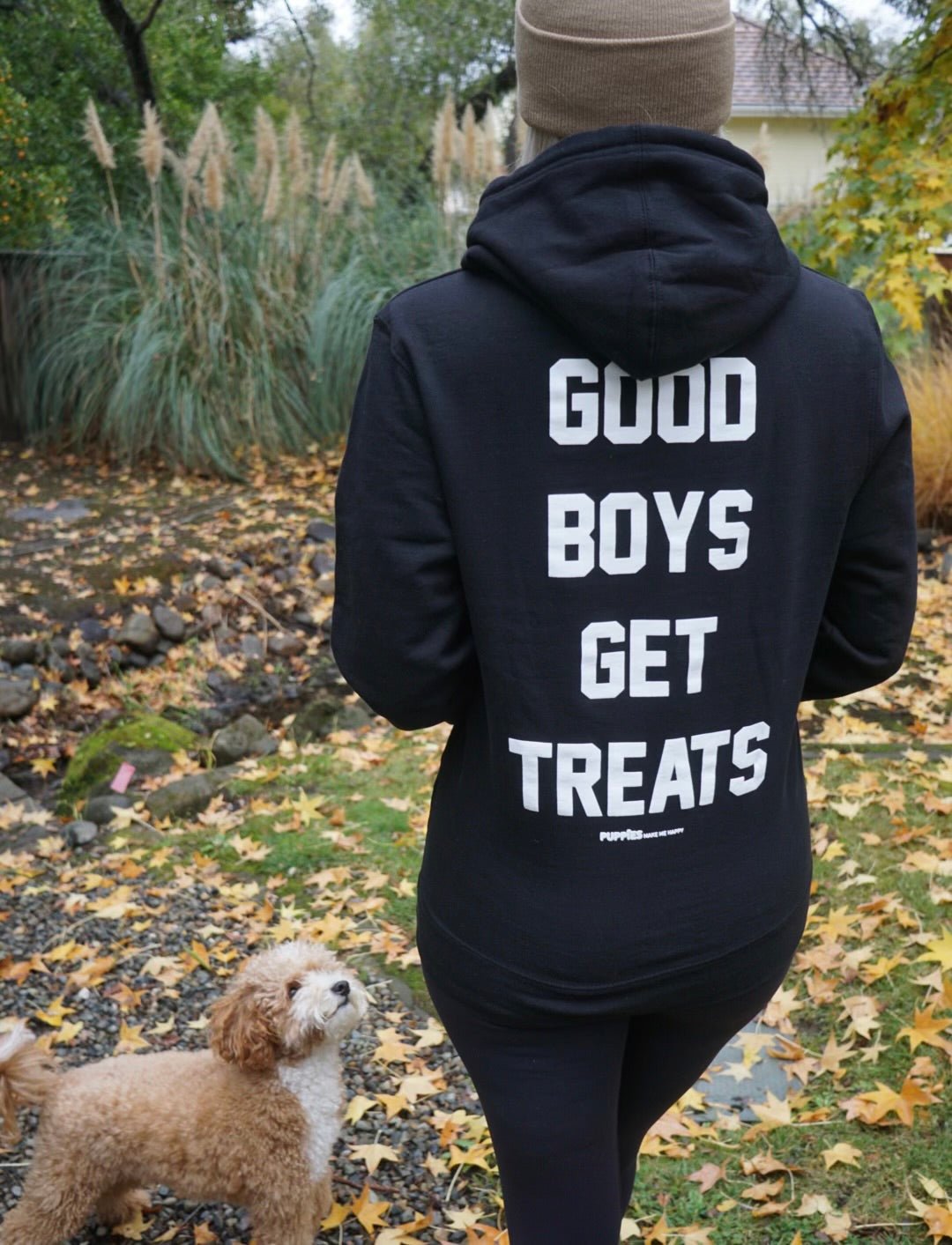 Good Boys Get Treats Hoodie | Front & Back Print | Gift for Dog Lovers | Printed in USA