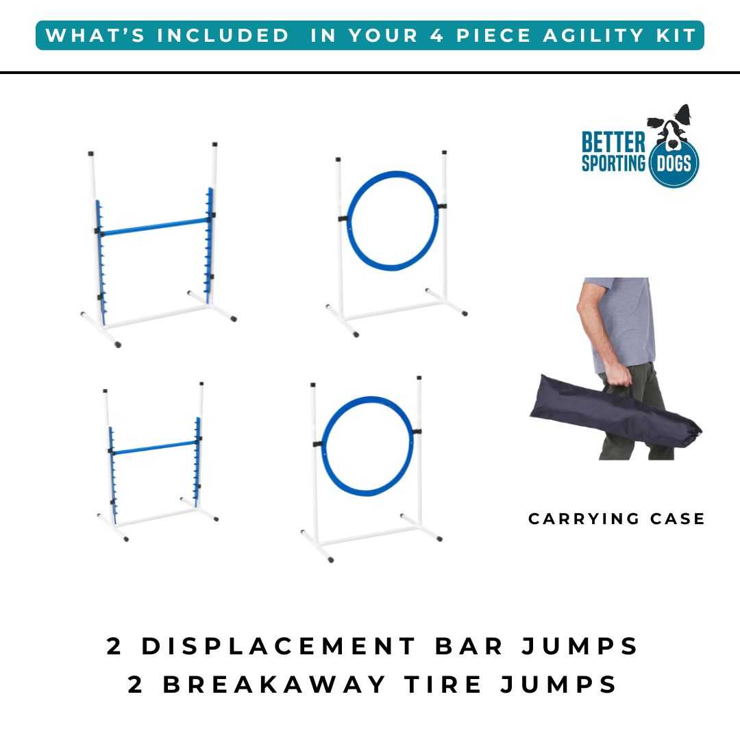 Better Sporting Dogs 4-Pack Adjustable Dog Agility Jumps – Bar & Tire Jumps