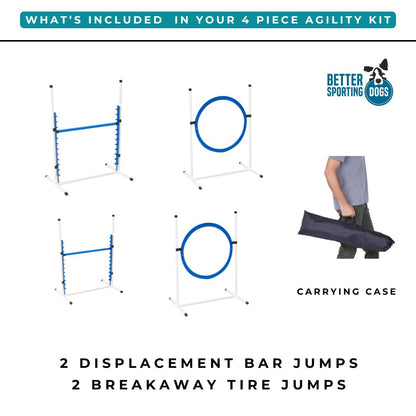 Better Sporting Dogs 4-Pack Adjustable Dog Agility Jumps – Bar & Tire Jumps