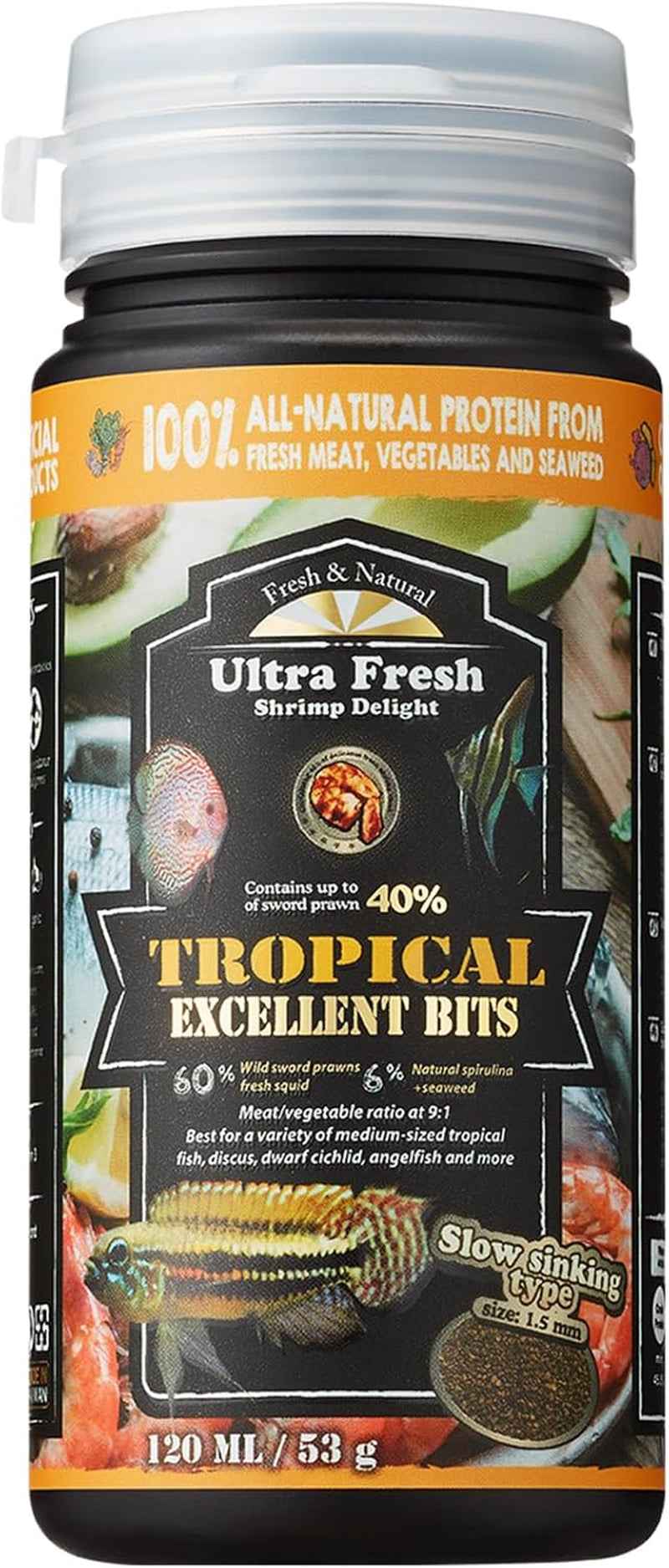 Tropical Fish Food Pellets Discus Angelfish Cichlids Color Enhance 4.6oz