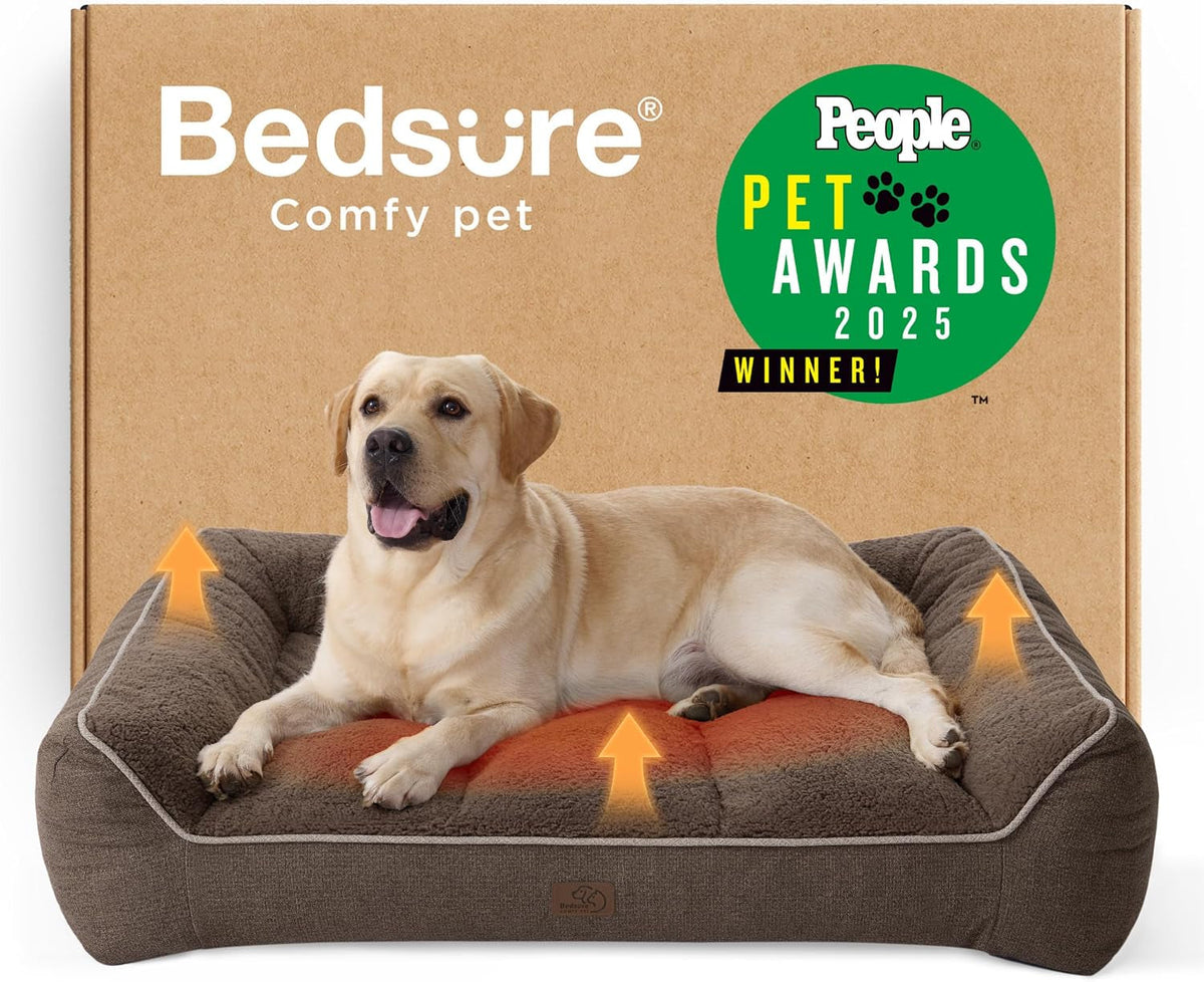 Bedsure Supportmax Orthopedic Dog Bed – Extra-Thick Bolster Sofa