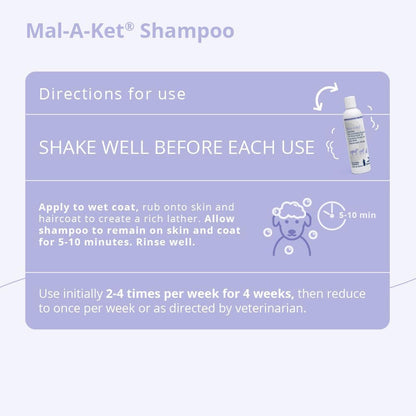 Mal-A-Ket Keto Shampoo for Dogs Cats Skin & Coat Cleanser 8oz
