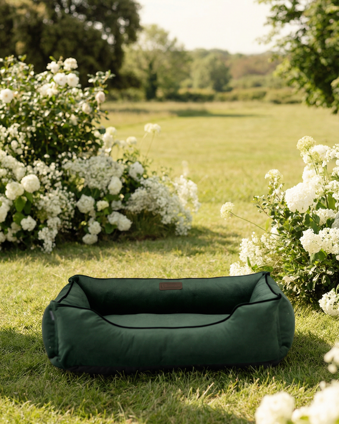 Classic Velvet Sleeper Dog Bed Green