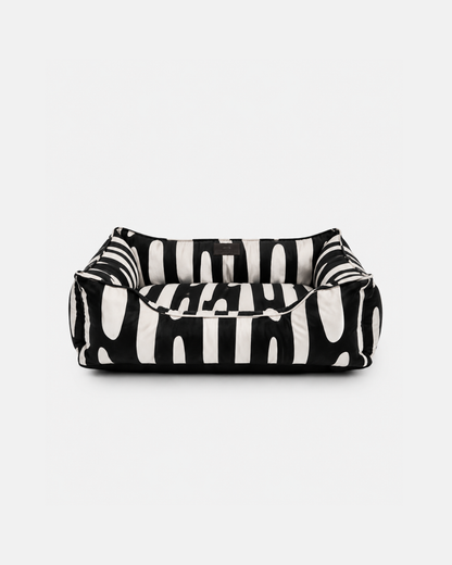 Chester & Lee | Velvet Sleeper Dog Bed Black Abstract