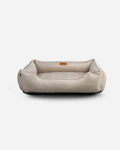 Classic Velvet Sleeper Dog Bed Beige