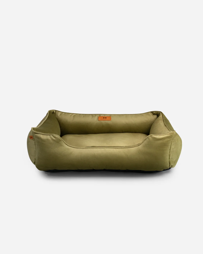 Vibrant Velvet Sleeper Dog Bed Olive