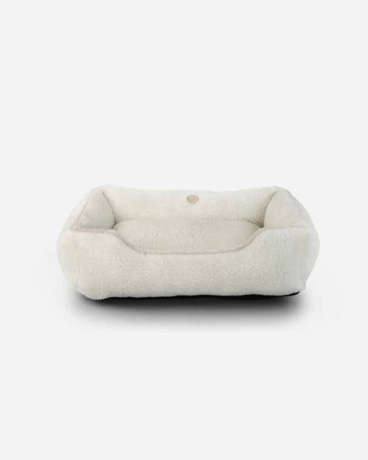 Furry Sleeper Dog Bed Beige