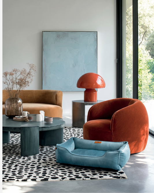 Vibrant Velvet Sleeper Dog Bed Tiffany