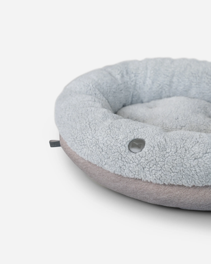 Furry Gray Donut Dog Bed