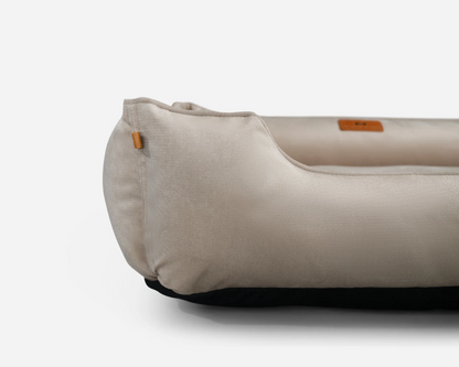 Classic Velvet Sleeper Dog Bed Beige