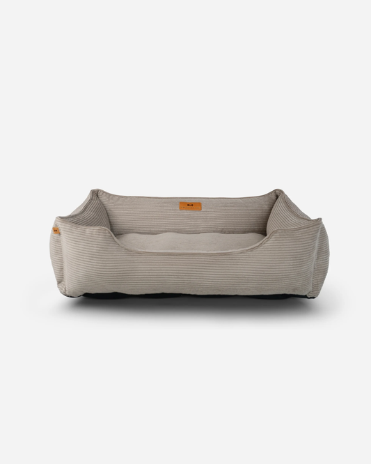Fancy Corduroy Sleeper Dog Bed Taupe