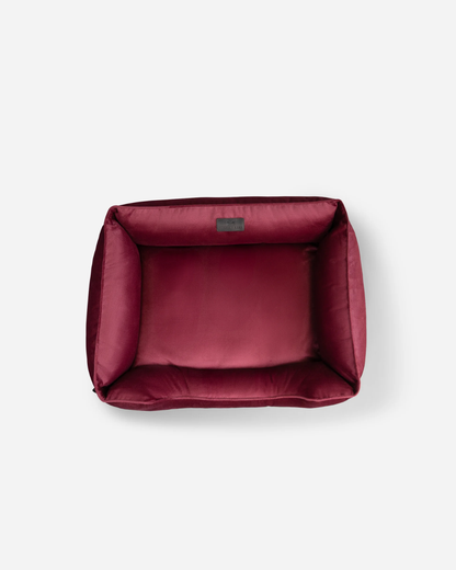 Vibrant Velvet Sleeper Dog Bed Wine