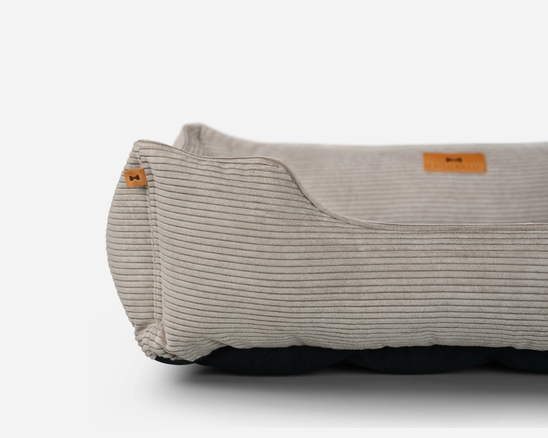 Fancy Corduroy Sleeper Dog Bed Taupe