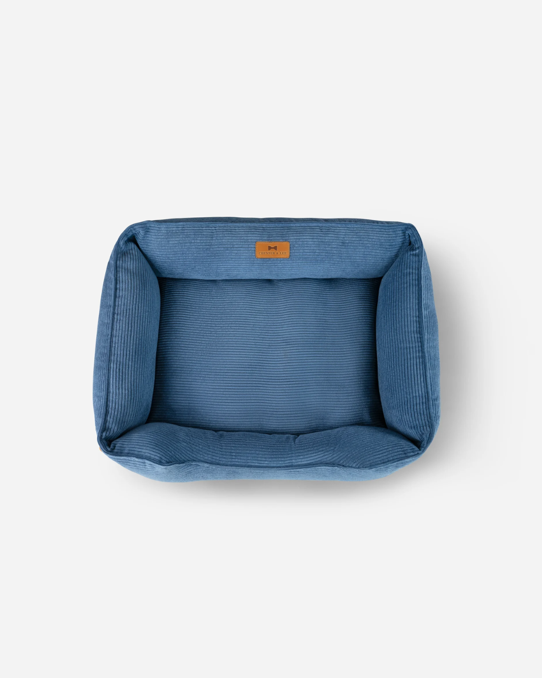 Fancy Corduroy Sleeper Dog Bed Blue