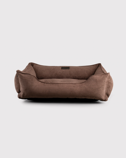 Fancy Corduroy Sleeper Dog Bed Brown