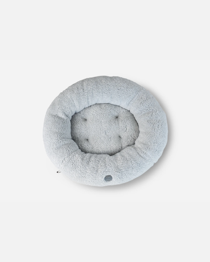 Furry Gray Donut Dog Bed